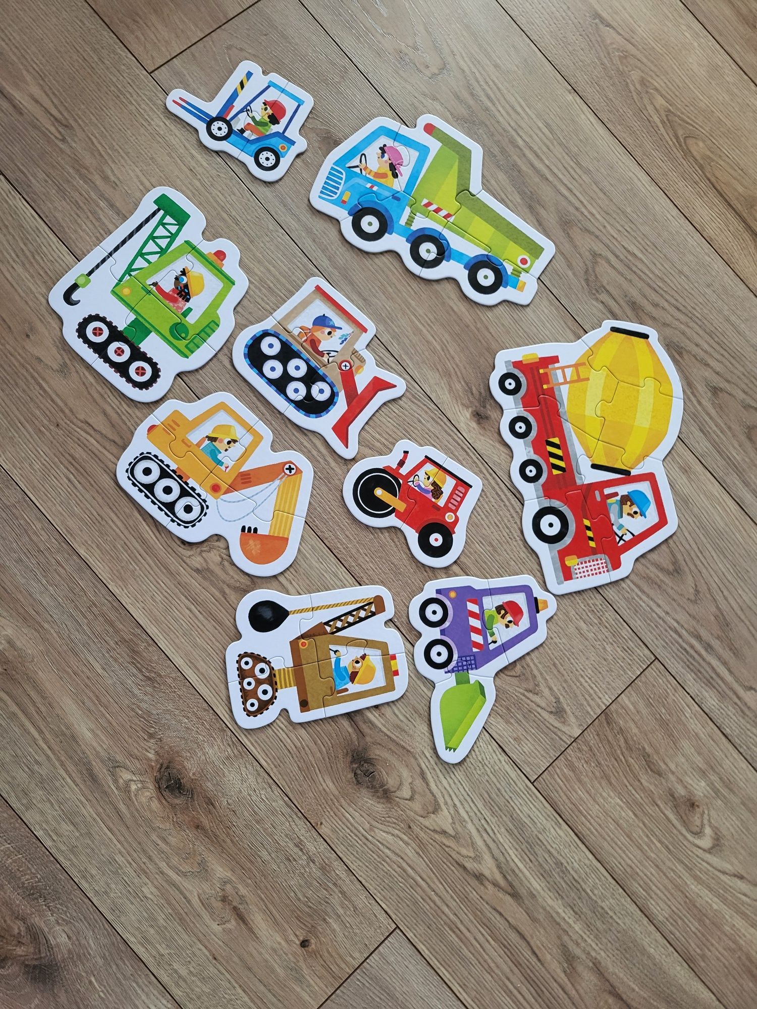Puzzle progresywne pojazdy na budowe