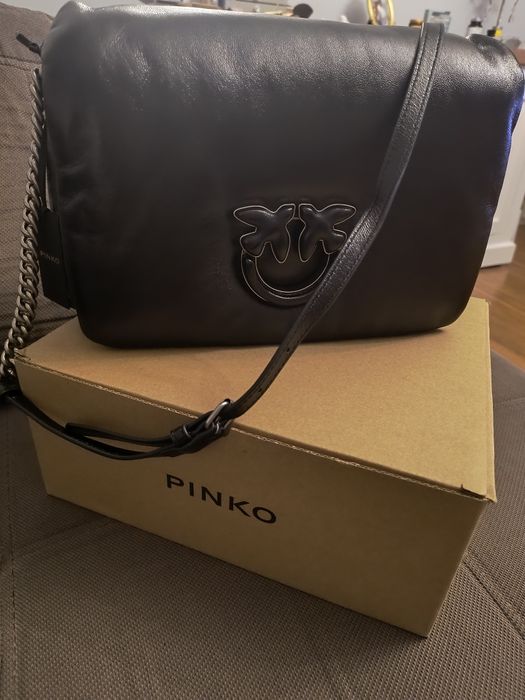 Pinko torebka damska  czarna skóra naturalna większy model nowa