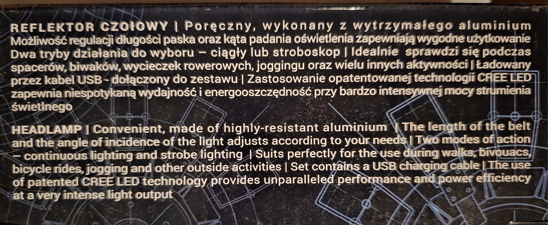 Reflektor czołowy LED latarka czołowa halogen