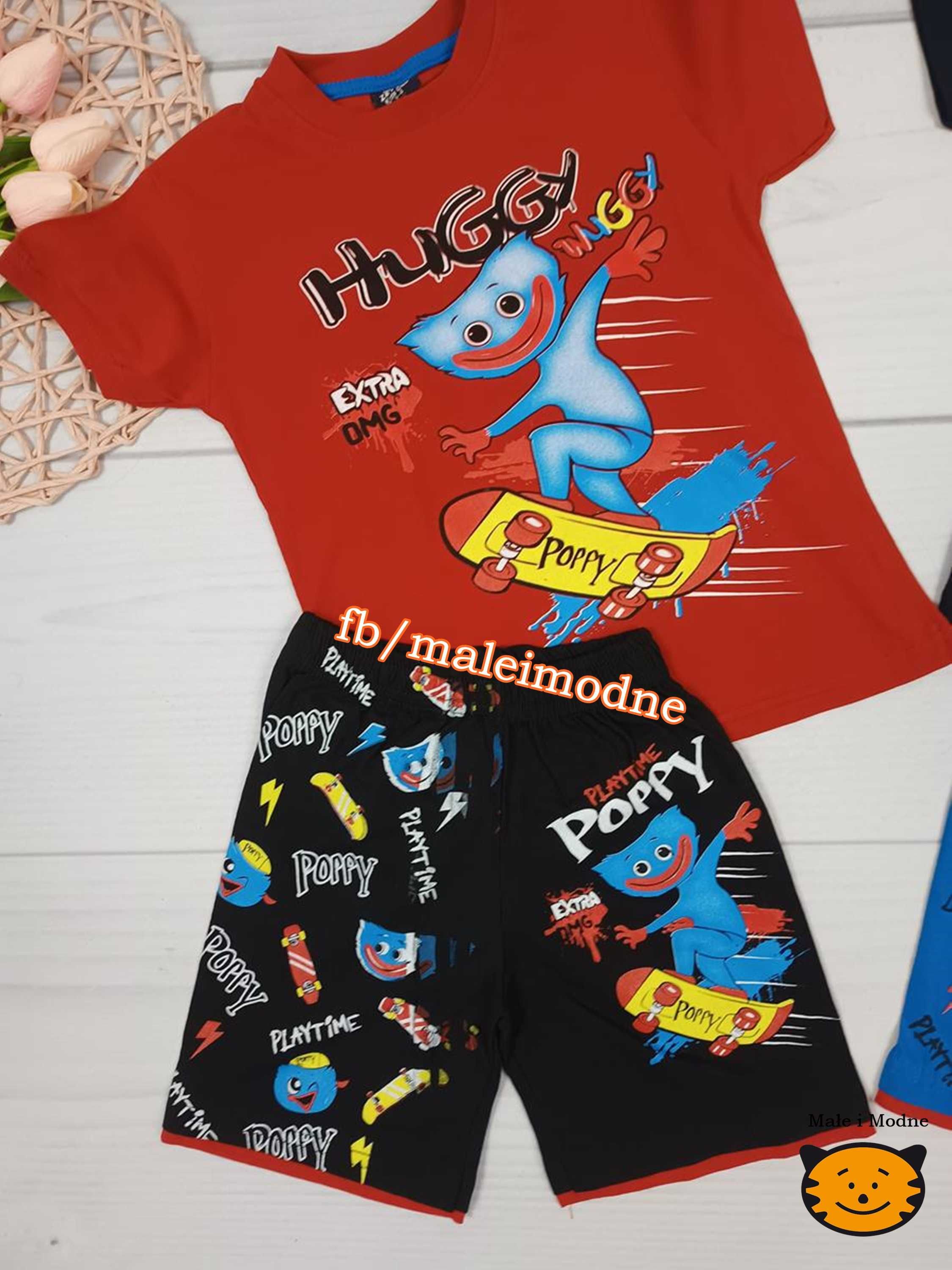 Komplet t-shirt z szortami Huggy Wuggy Poppy 104/110/116/122/128 wyprz