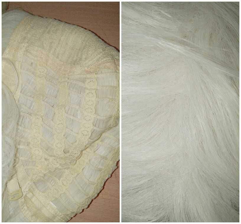 Blond platynowa peruka krótka z przedziałkiem cosplay wig