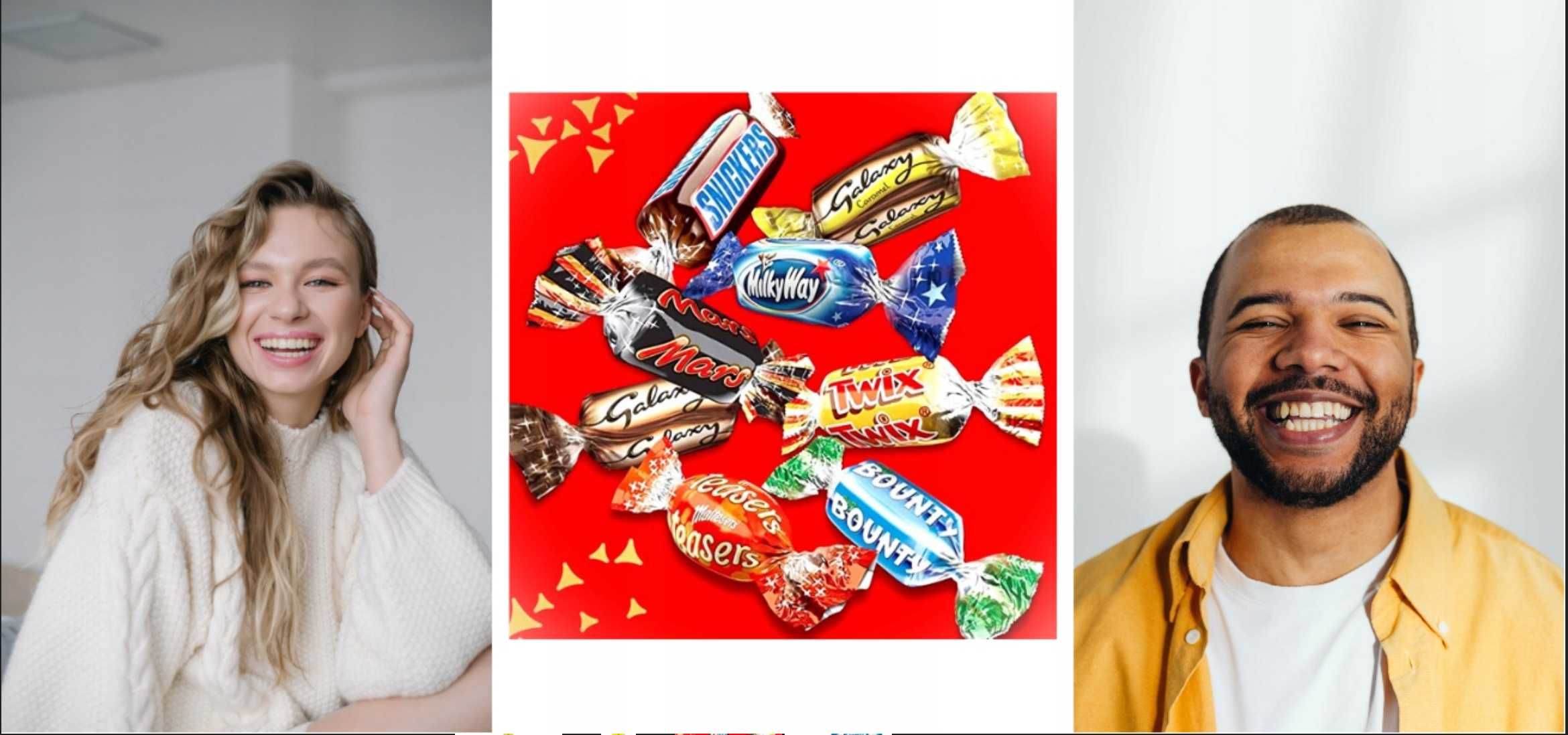 cukierki celebrations mars twix butelka w butelce od szampana na prez