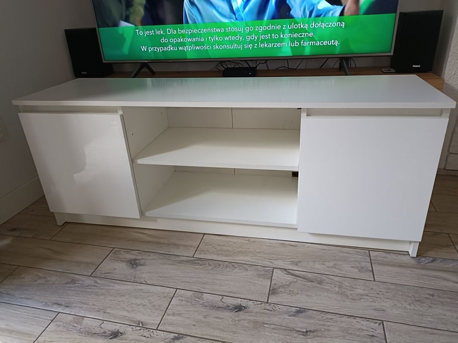 Szafka rtv biała, połysk, salon, 140cm