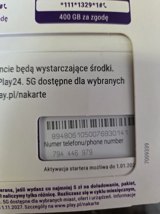Starter PLAY 794/446/979 złoty numer