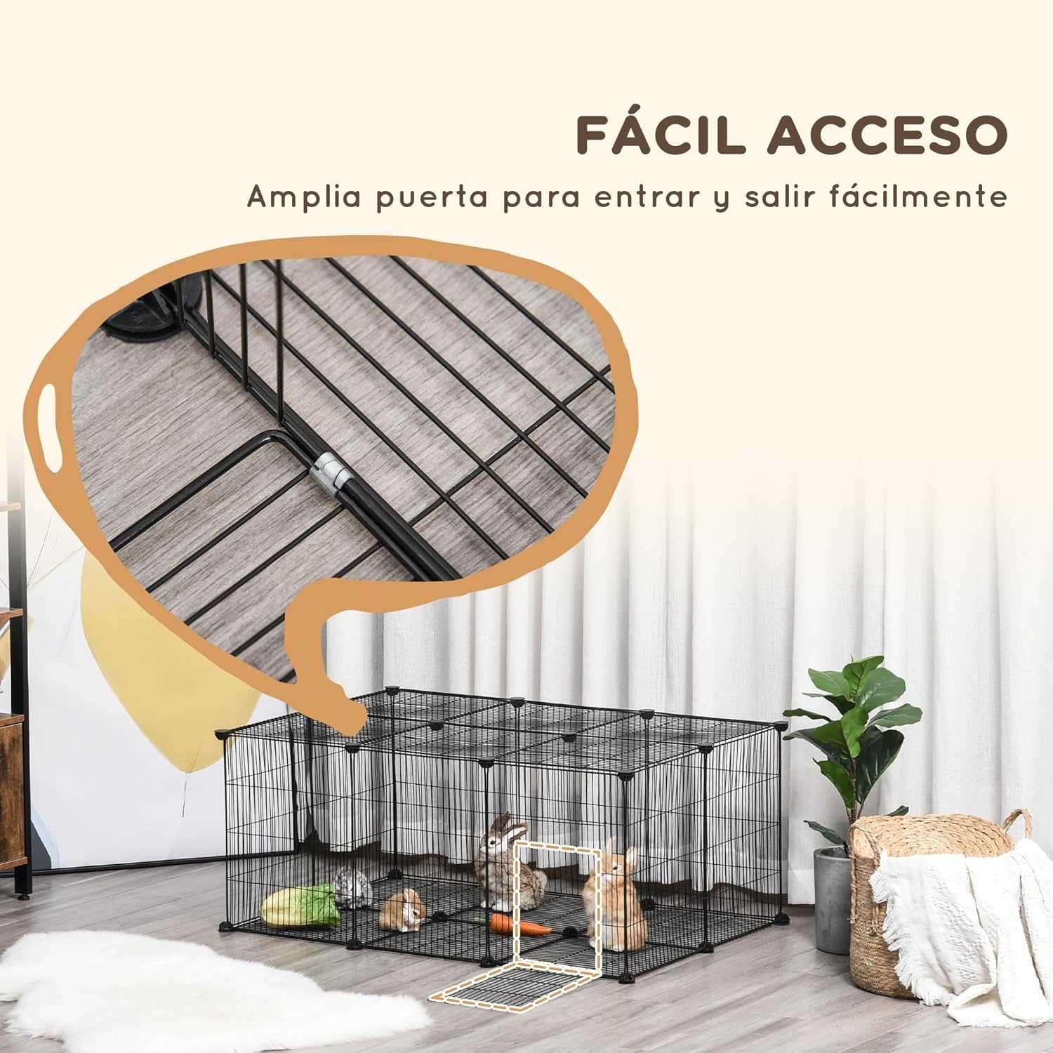 ENVIO GRÁTIS - Parque para animais de estimação, coelhos 105x70x45cm