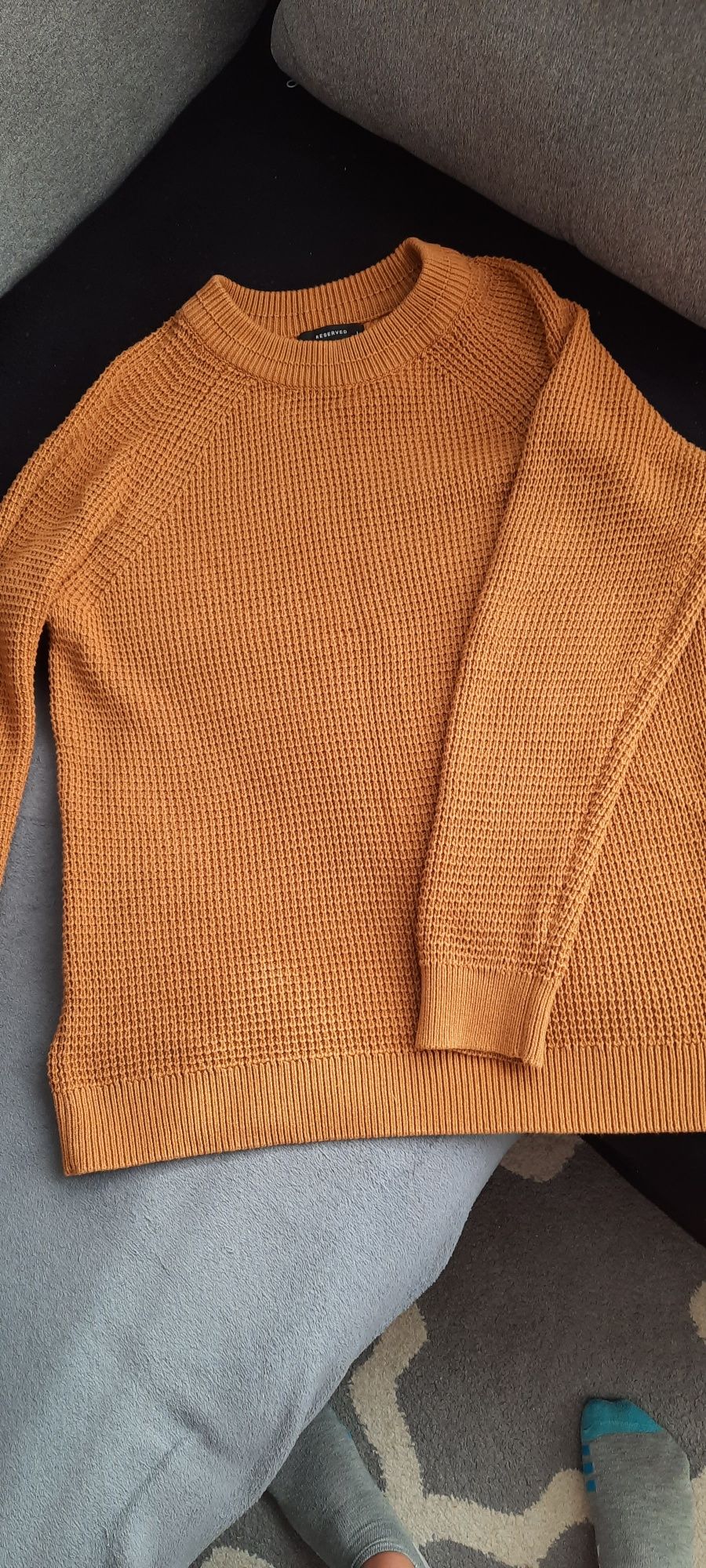 2 szt Sweter musztardowy i  butelkowa zieleń r.L XL  Reserved