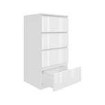 Komoda szafka 50 cm / biała dąb połysk / 4 szuflady / salon sypialnia
