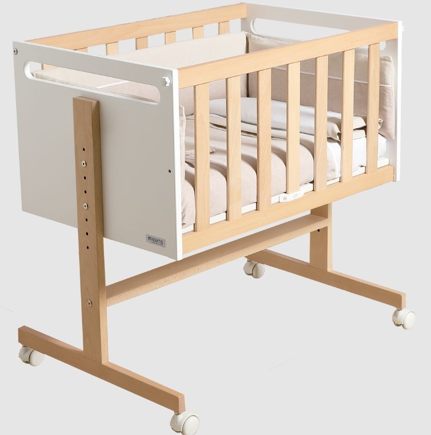 Berço Micuna Co-sleeping branco e madeira