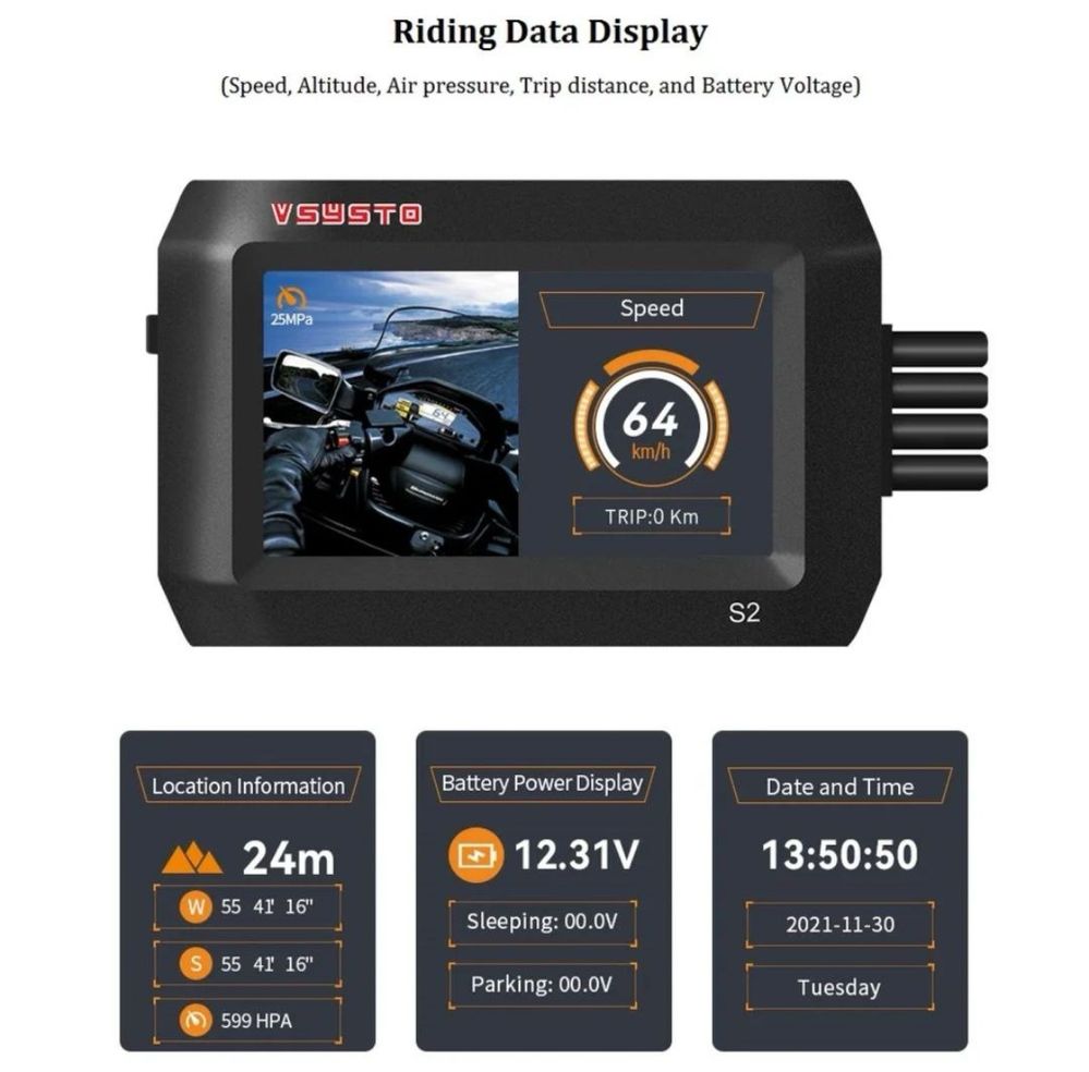 Відеореєстратор VSYSTO S2 для мотоцикла