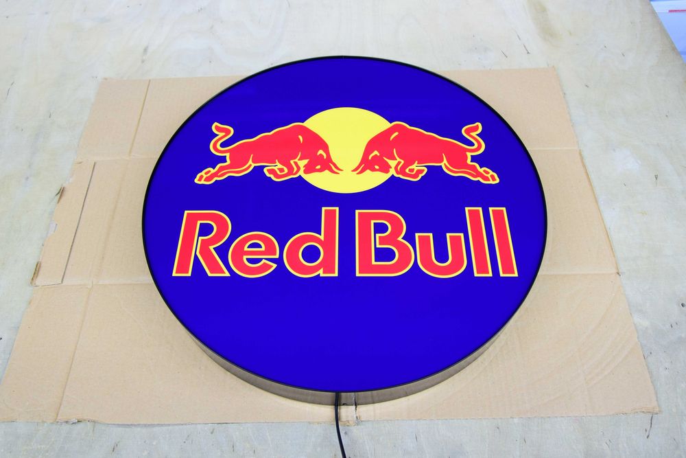 LED Neon RED BULL, Podświetlana reklama, Logo świecące 3D LED, Prezent