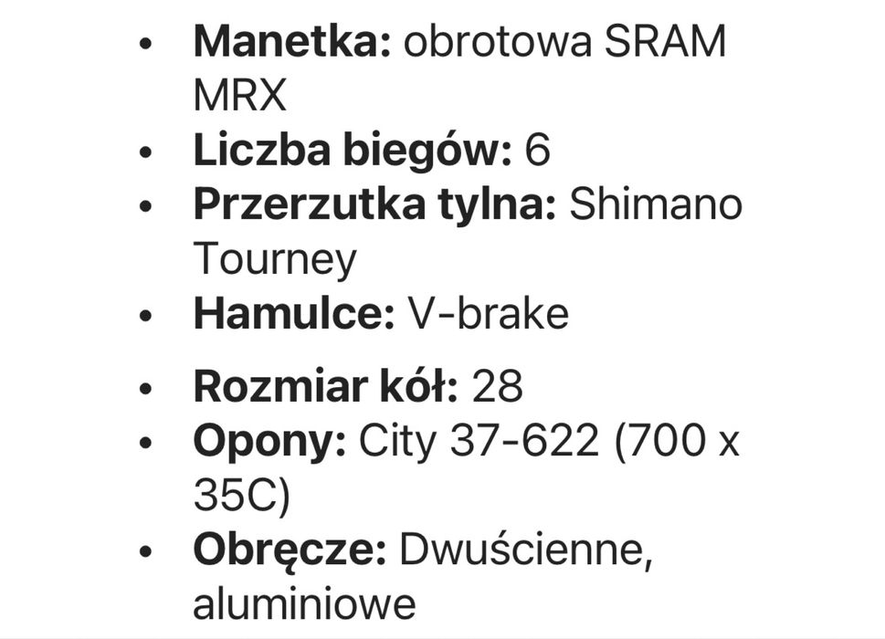 Rower miejski damski rozm. kół 28 KS Cycling TOSCANA przerz. SHIMANO
