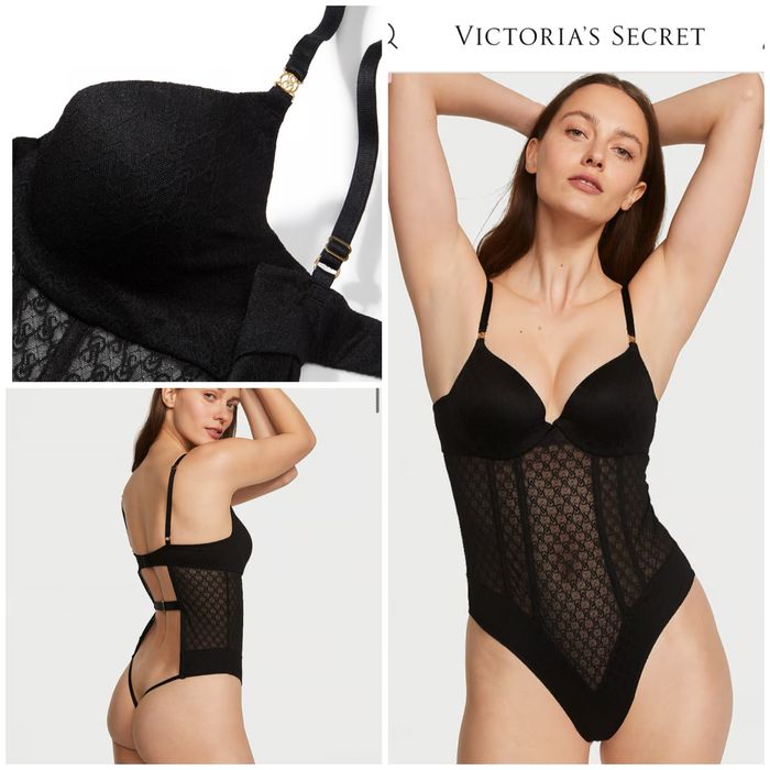 Victorias Secret 34В 36В M/L боди корсет 75Б 80Б труси стрази S