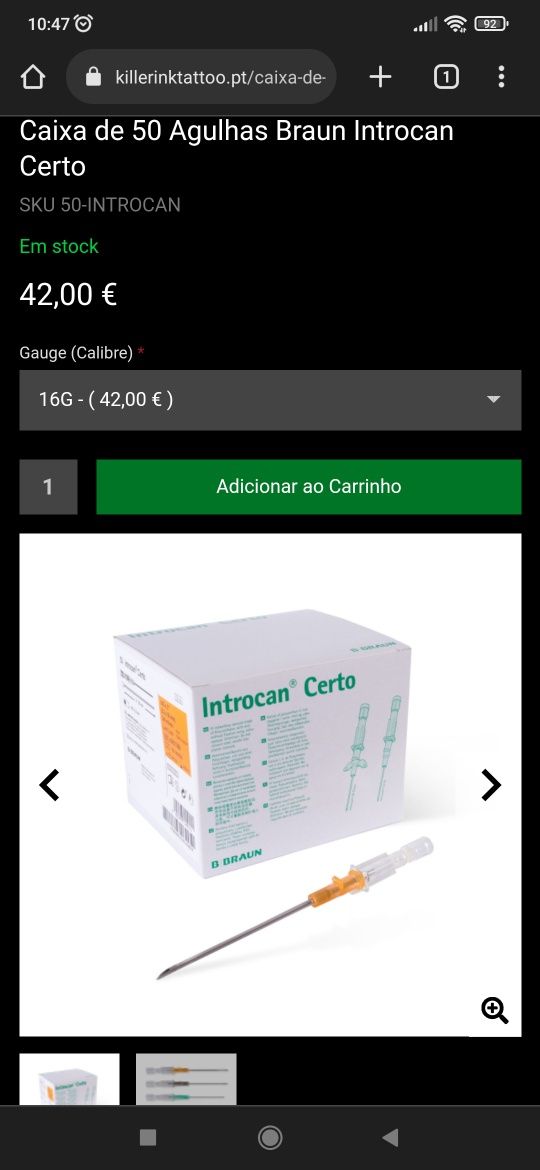 Cateter Braun Introcan 16G