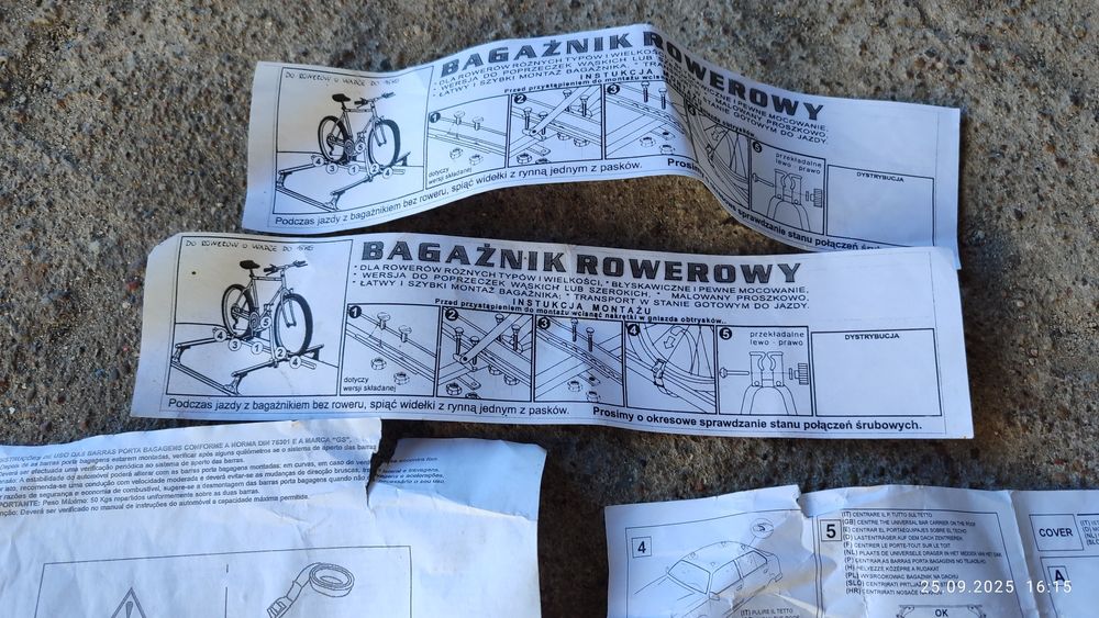 Bagażnik dachowy na dwa rowery do auta bez relingów
