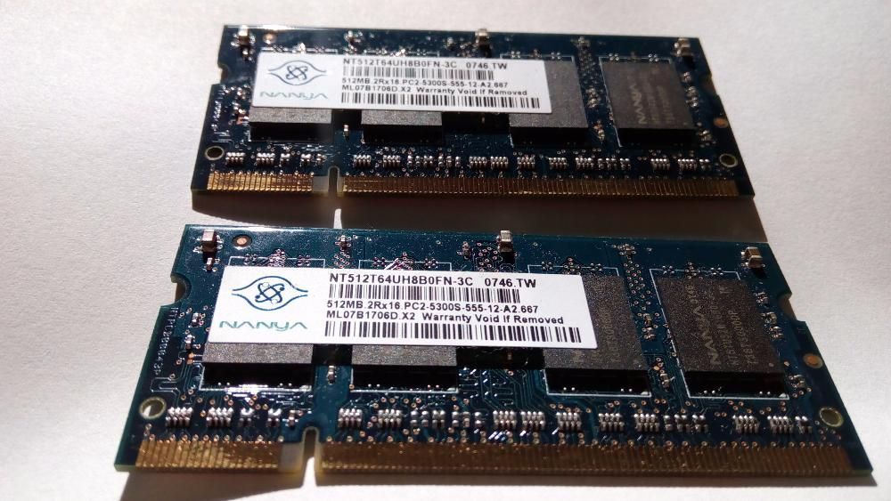 Оперативная память DDR2 512MB 667Mhz 2 планки