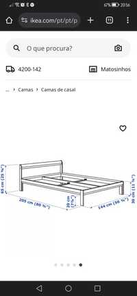 Vendo Cama de Casal Ikea+ estrado+ colchão