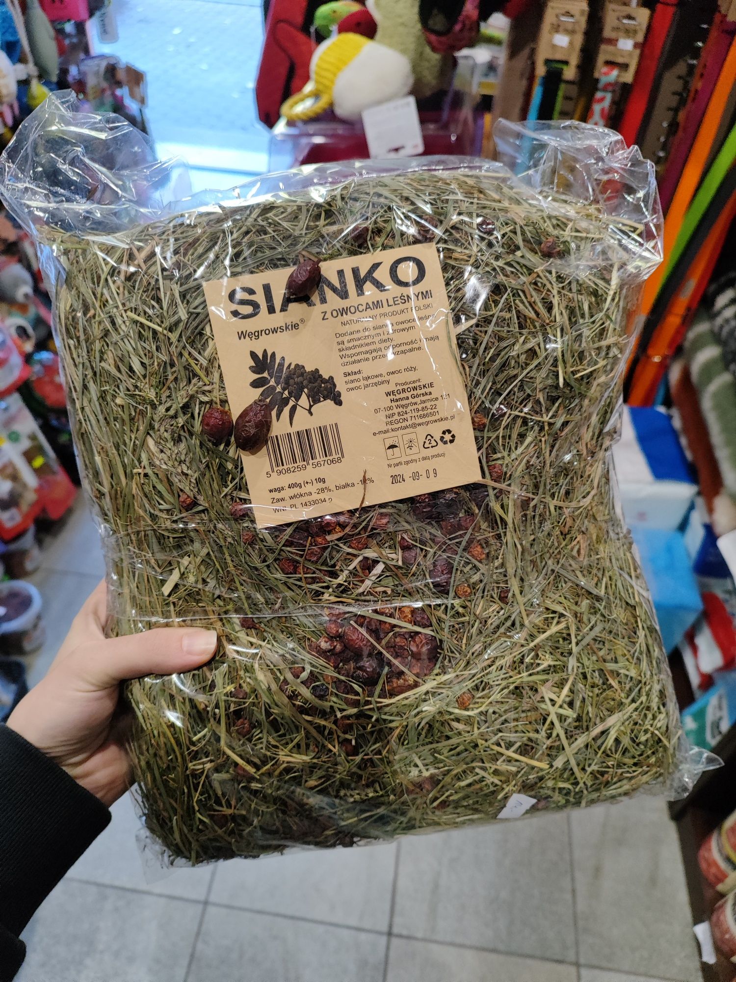 Sianko Węgrowskie dla gryzoni królików zielone pachnące 400g