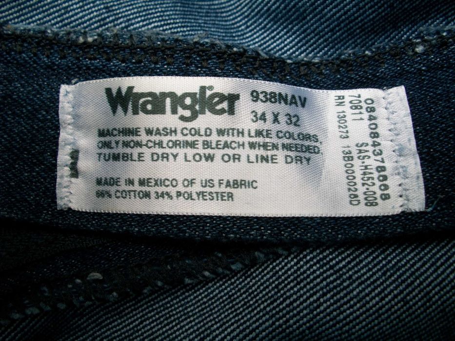 джинсы Wrangler 938 nav 34 полут. 44-45 см  Мексика оригинал