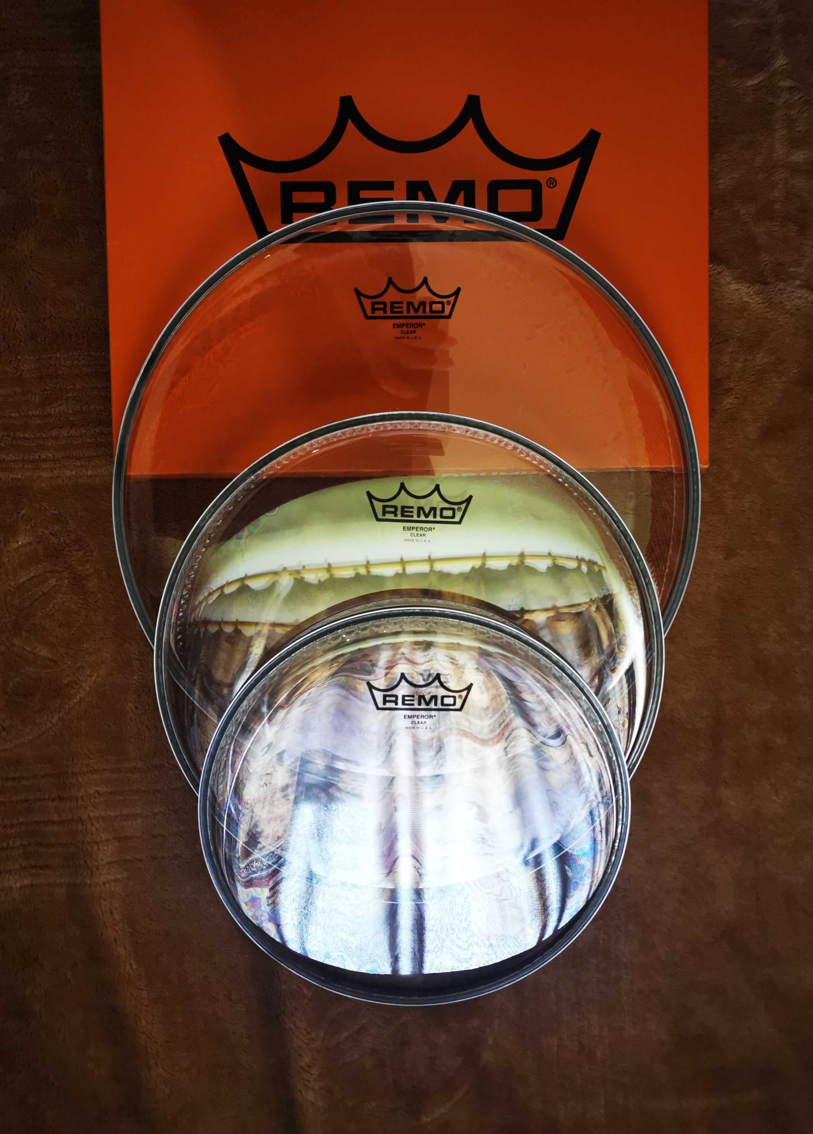 NOWE Remo Emperor naciągi perkusyjne 10 12 14 komplet Clear pack