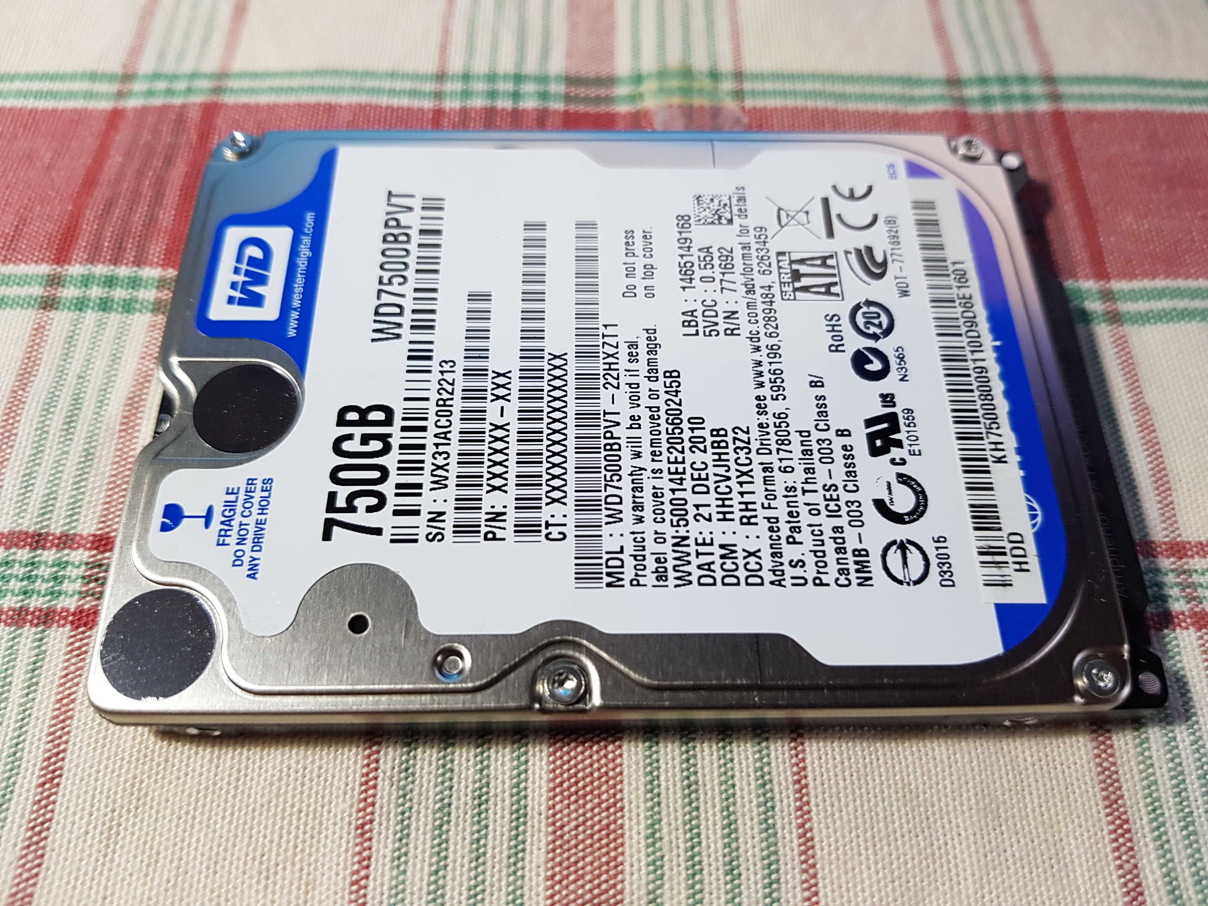 Disco HDD Interno WD Blue 2.5 WD7500BPVX (750 GB - SATA - 5400 RPM)