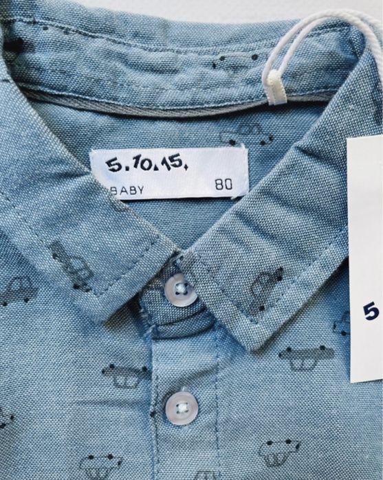 Koszula 5-10-15 z dlugim Rękawem 80 guziki nowa samochodu na guziki