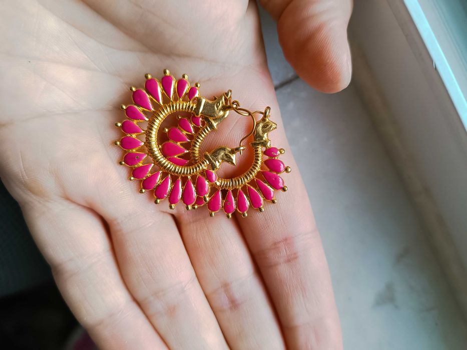 Brincos de prata dourada