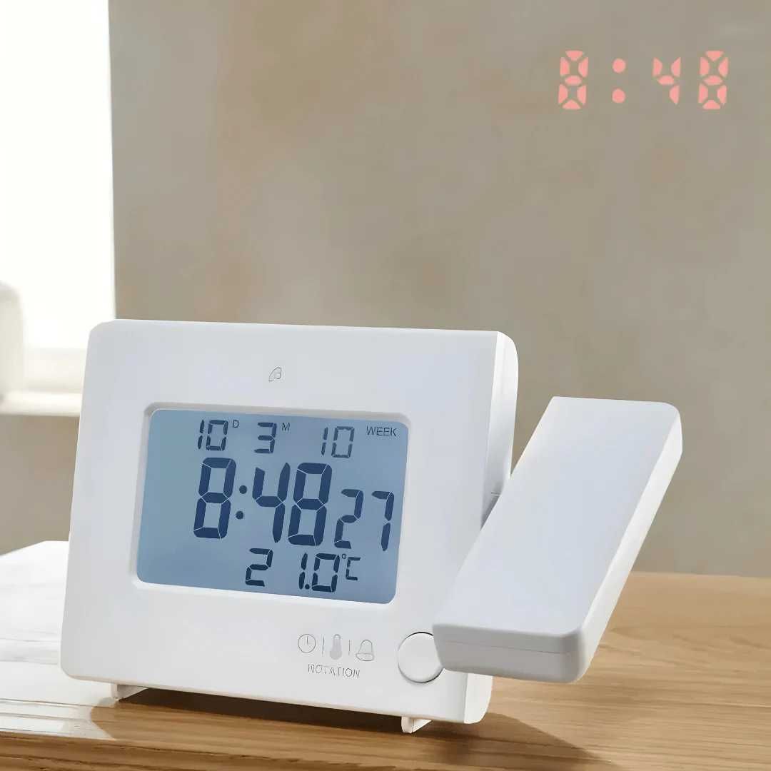 Cyfrowy budzik projekcyjny LCD Radiowo sterowany TERMOMETR AURIOL