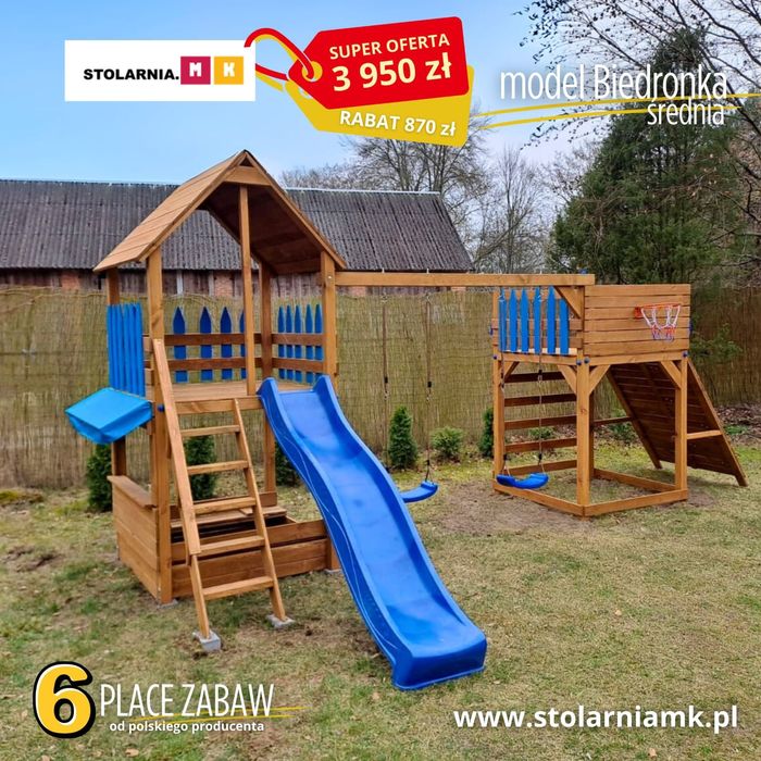 Plac zabaw Biedronka  Poziomowanie, kotwienie Gratis