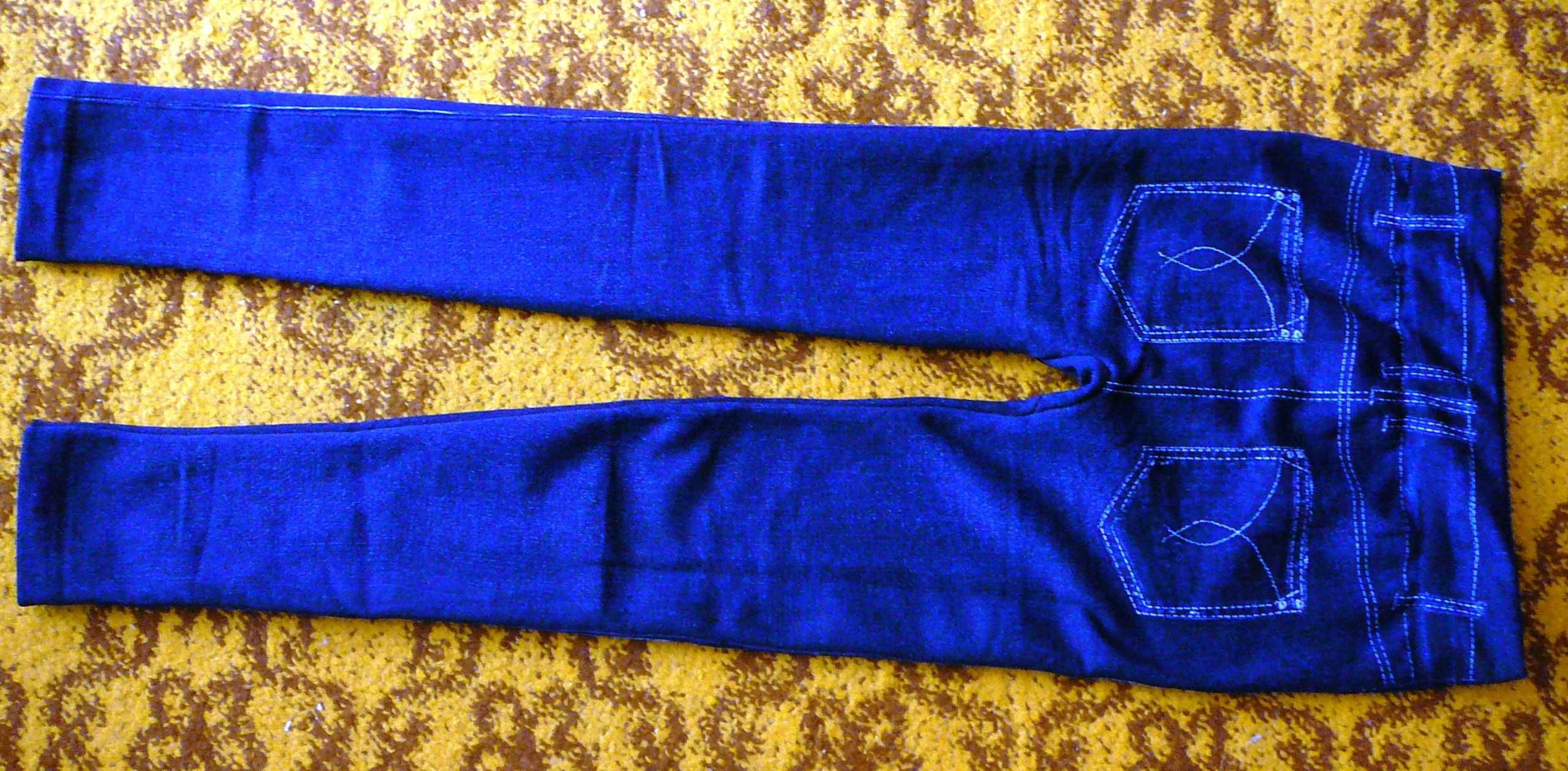 Женские джинсовые лосины (леггинсы), утеплённые, размер 44-46