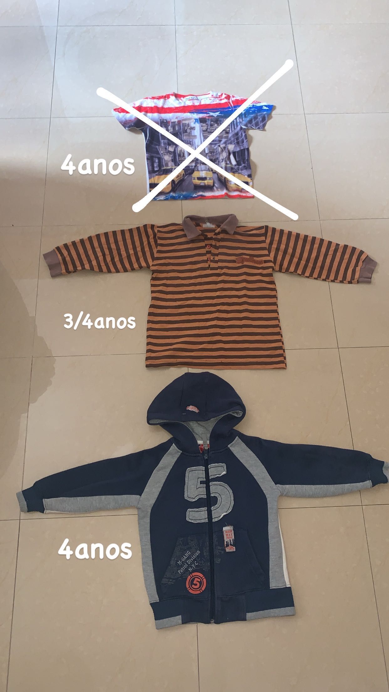 Roupa menino 3/4 anos