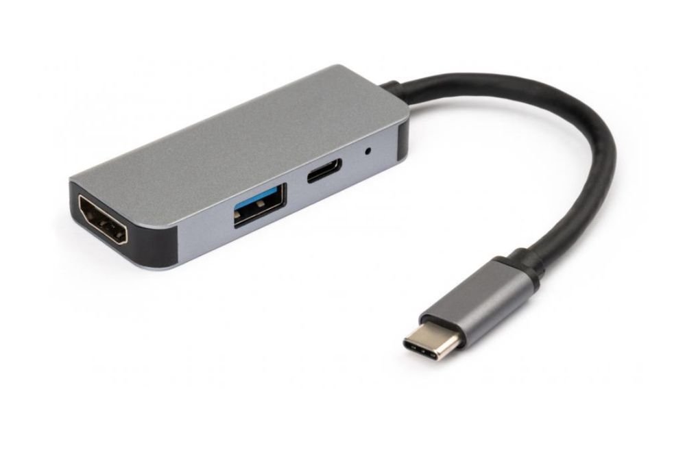 Концентратор Vinga Type-C to 4K HDMI+USB3.0+PD aluminium (VCPHTC3AL)