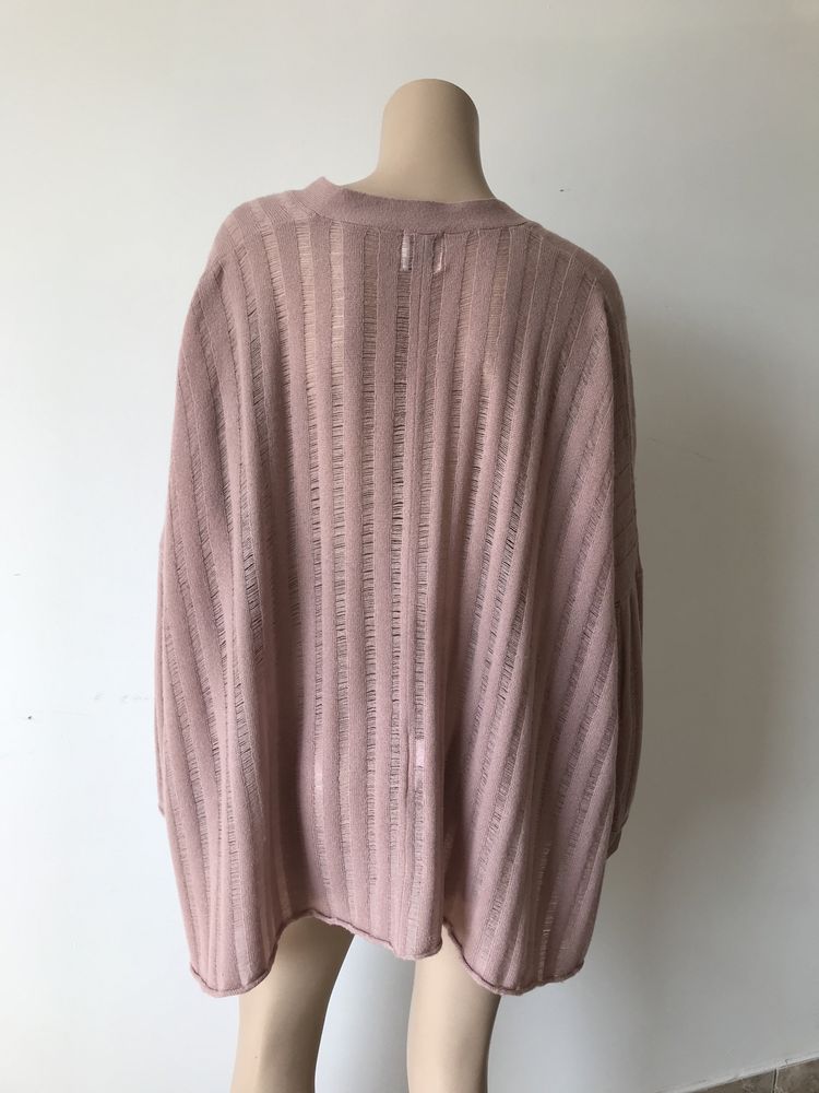 Madeleine Thompson sweter damski narzutka S 100% kaszmir