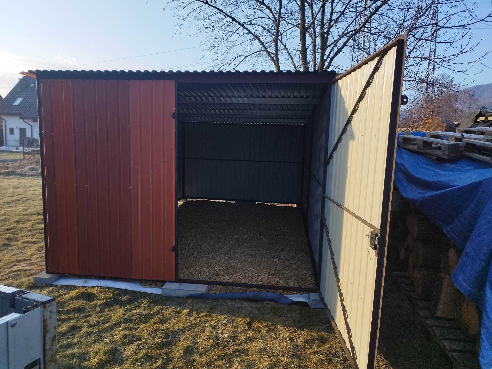 Garaż blaszany 3x5 / tani garaż blaszak na budowę / garaż II gatunek