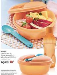 Lanchonete com colher + Garrafa 750 ml Tupperware