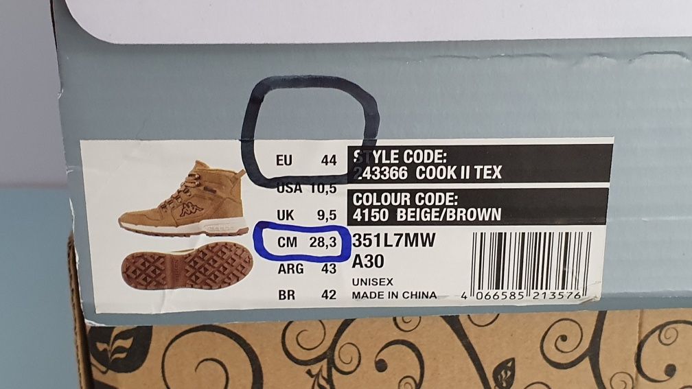 Buty nowe męskie Kappa modne rozmiar 44 / długość wkładki 28.3 cm