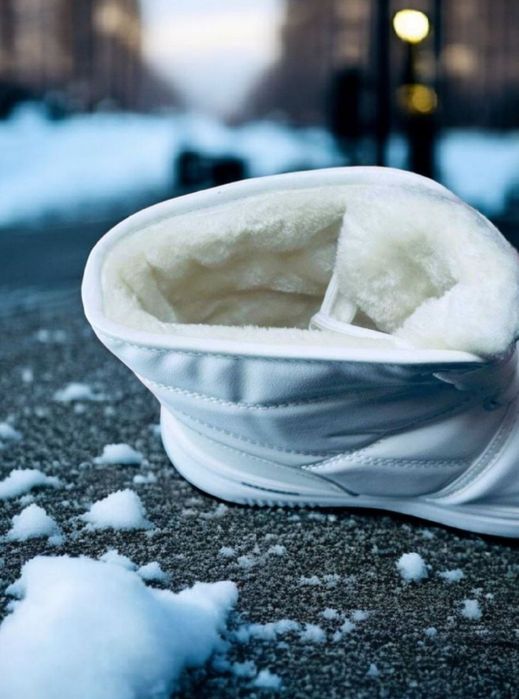 Зимові жіночі білі черевики Puma/зимние кожаные ботинки пума/дутики