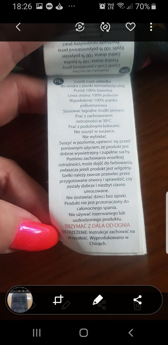 Materacyk do wózka  łóżeczka