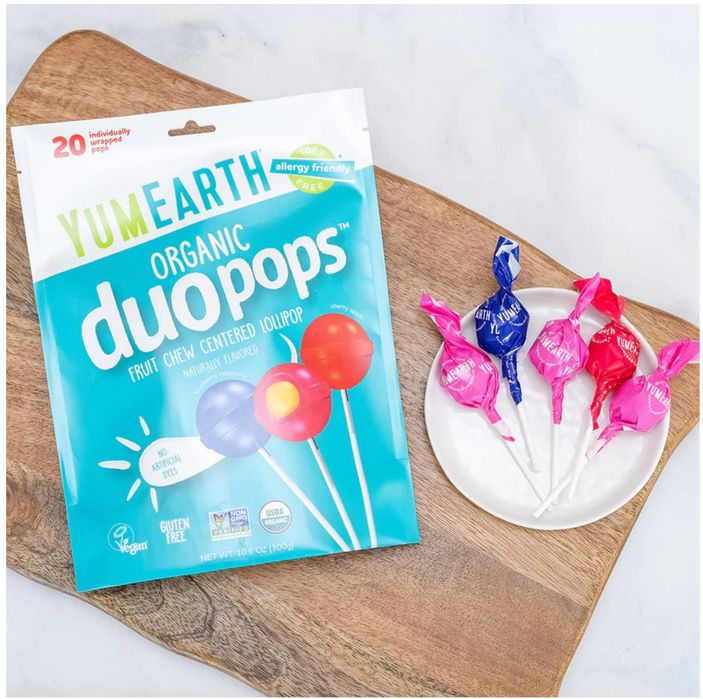 Льодяники YumEarth знижка, конфеты леденцы на палочке,цукерки натураль