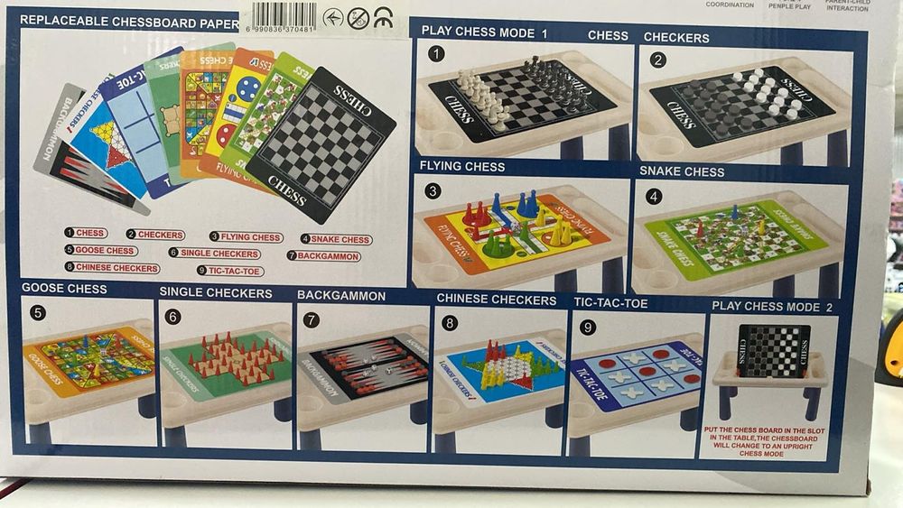 Настольные игры, стол и стульчик, настольная игра 9в1, детская настолк