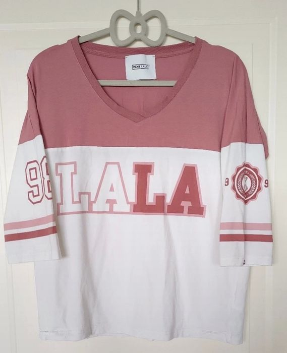 Bluzka plny lala różowa 34 XS śliczna idealny stan wlepki gratis