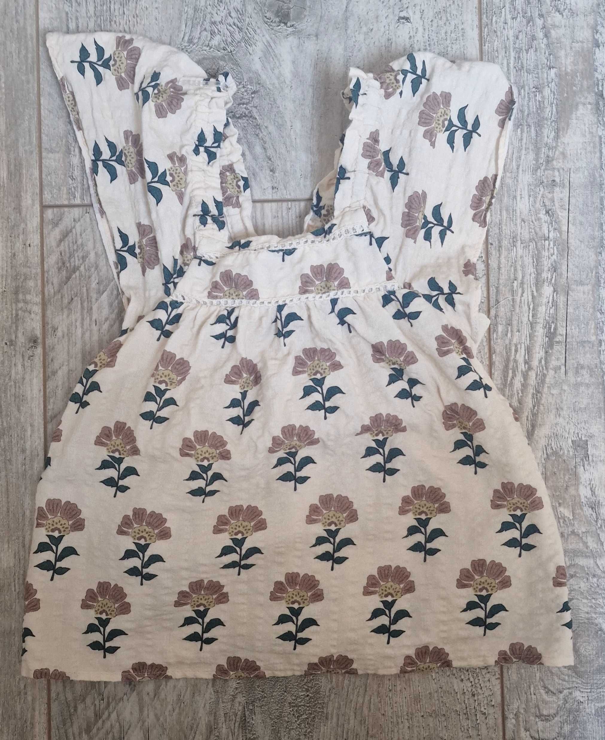 Tunika z bufiastymi rekawami marki zara r.98