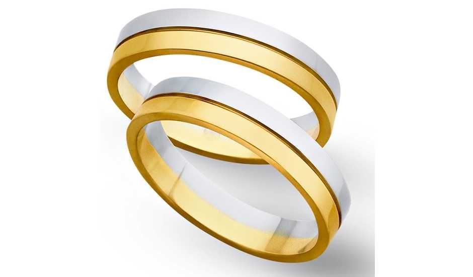 obrączki ślubne z łączonego złota pr. 585