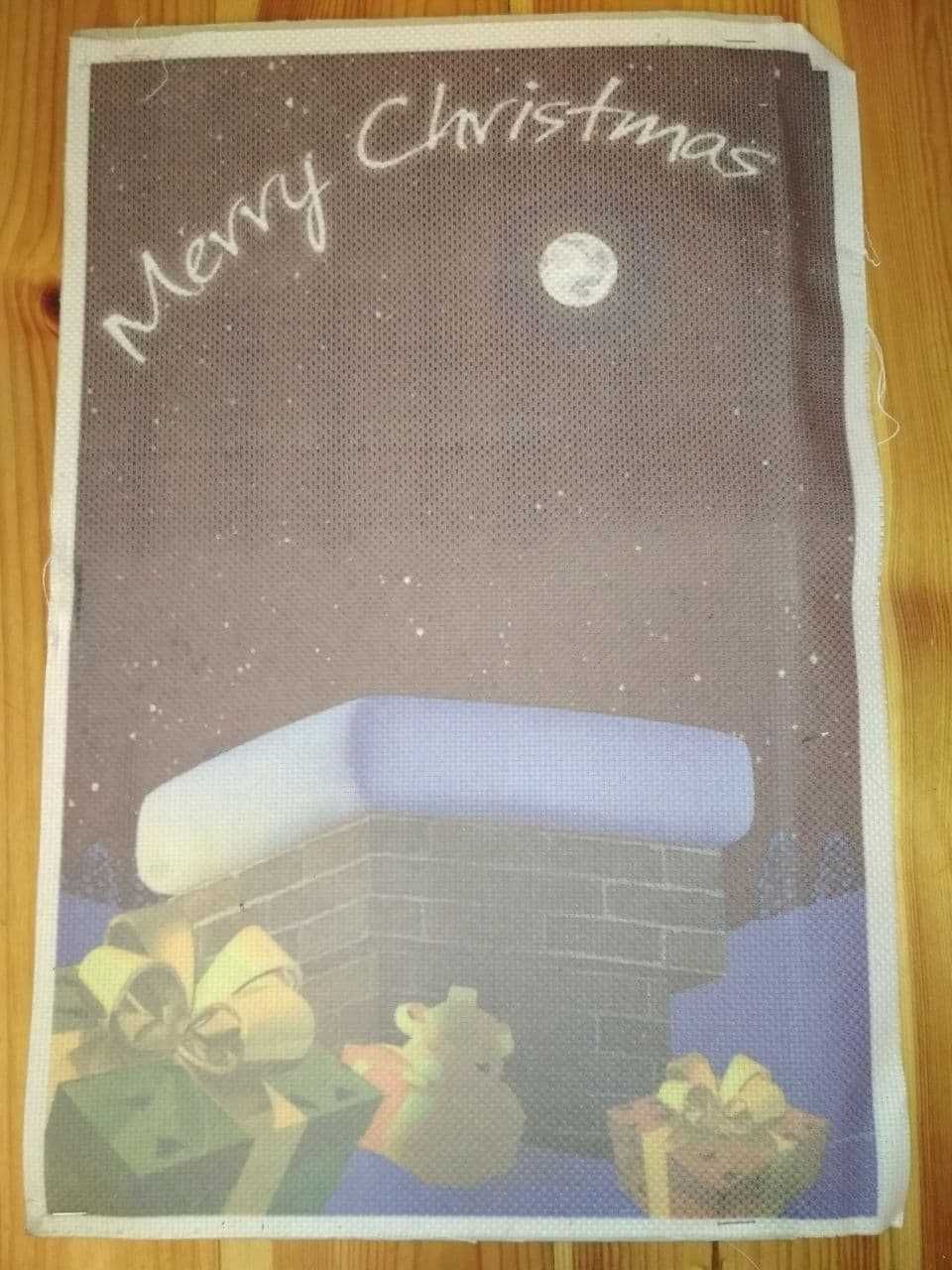 Haft krzyżykowy - świąteczna kanwa z nadrukiem