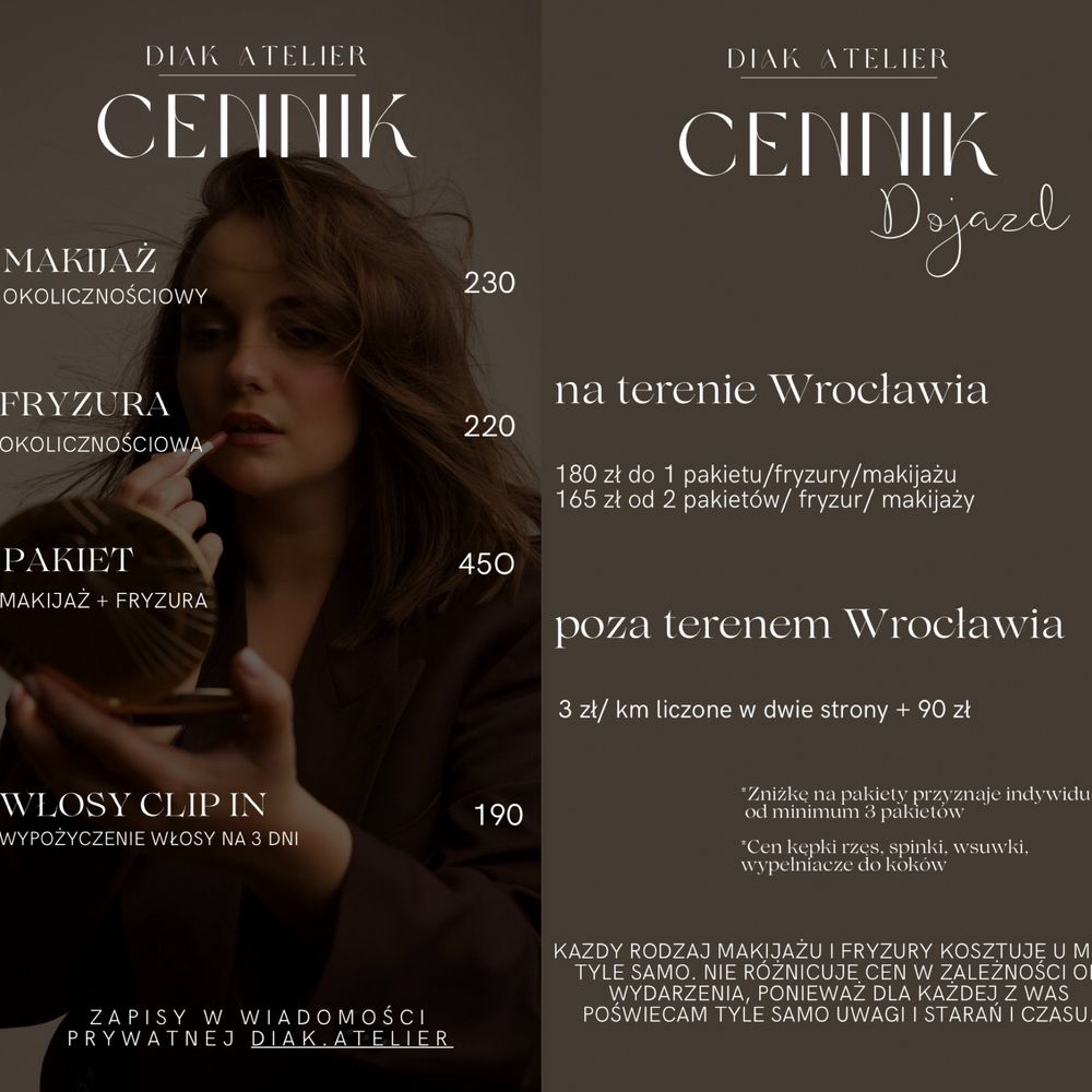 MAKIJAŻ i FRYZURA w niecałe 2h  w jednym miejscu. Możliwy dojazd