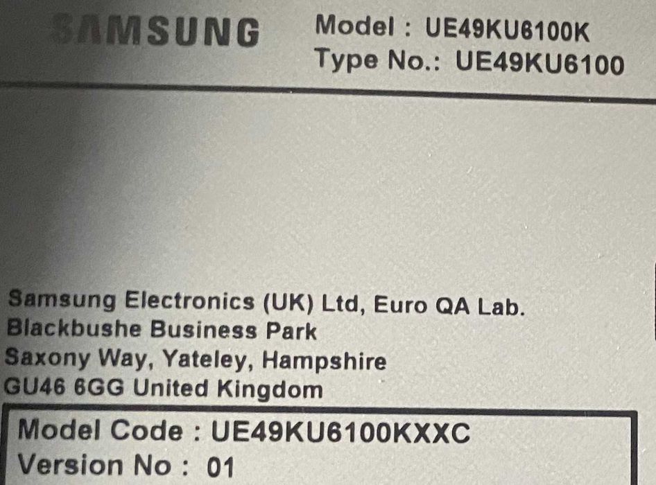 Peças TV Samsung UE49KU6100K