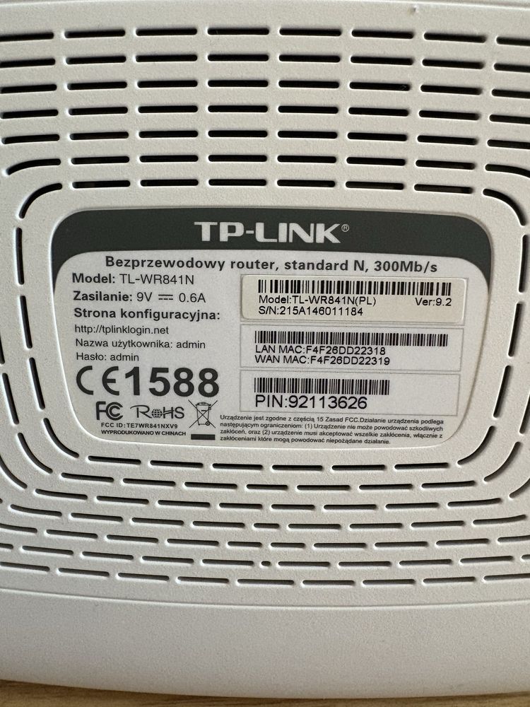Router TP-Link TL-WR841N 300Mb/s / stan jak nowy