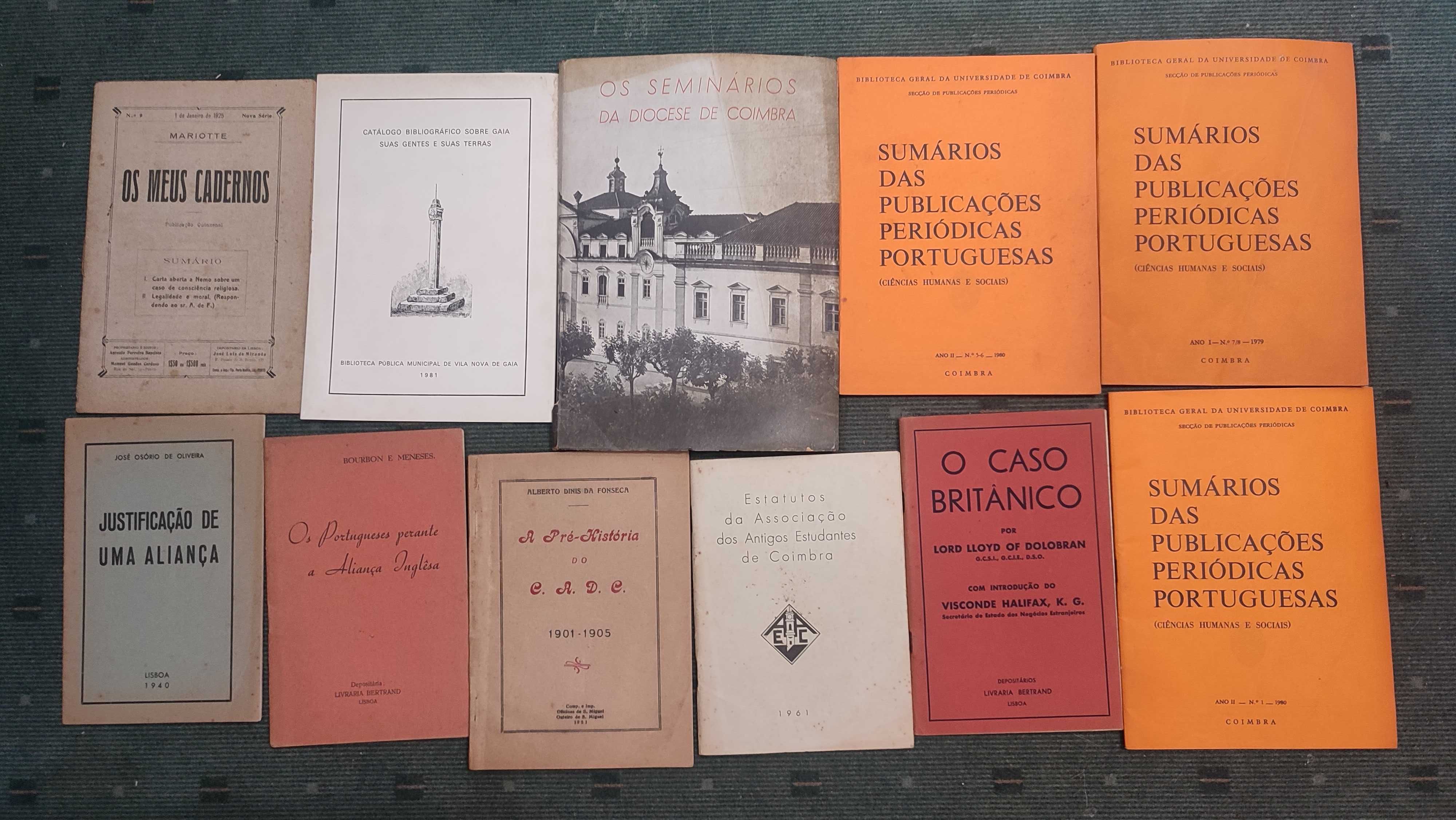 Lote 95 Publicações Antigas Diversas, Históricas, Biográficas -Coimbra