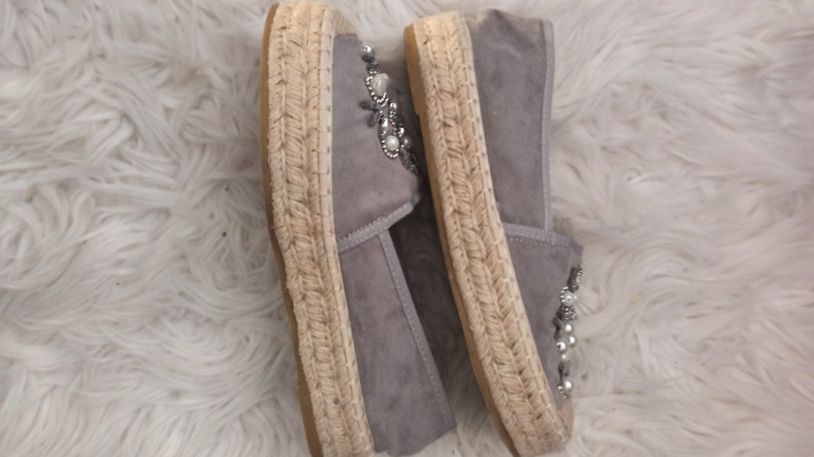 Espadryle damskie cyrkonie rozmiar 37