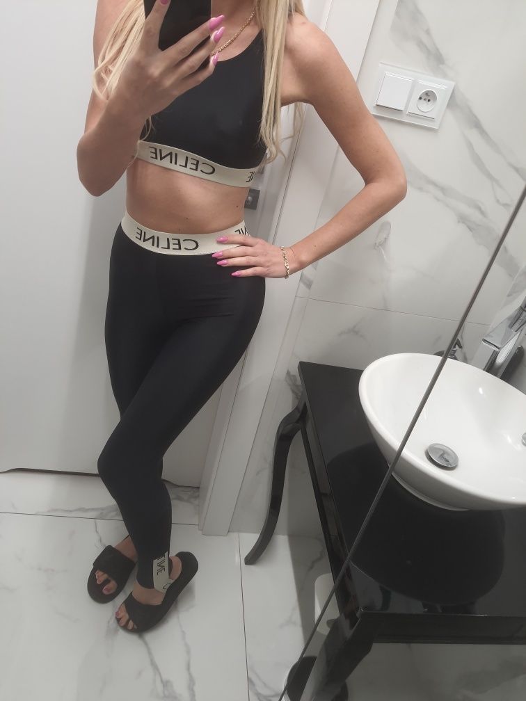 Celine komplet fitness legginsy top siłownia roz.S Loewe DG