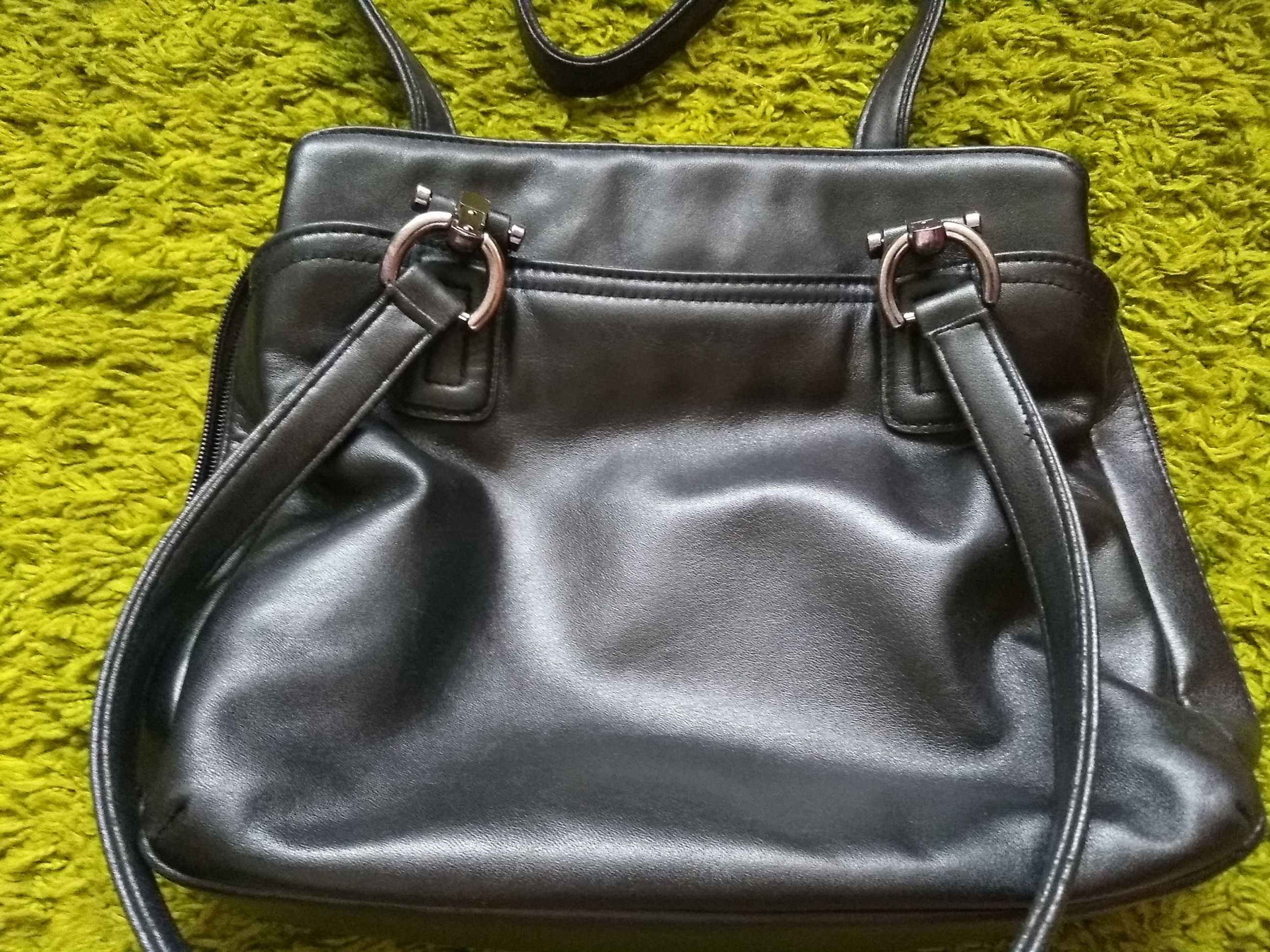 Кожаная черная женская сумка. Натуральная кожа